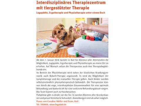 Interdisziplinäres Therapiezentrum mit tiergestützter Therapie - Kinderkram Oktober 2017